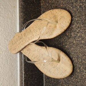 Crystal Clear Flip Flops Flat Thong Sandals By JustFab Size 9